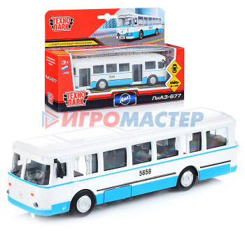 Коллекционные модели Машина металл. Автобус ЛиАЗ-677, 15см, (открыв. двери) инерц., в коробке