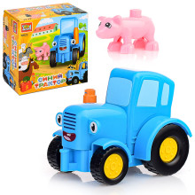 Конструктор большие кубики: Синий трактор с хрюшкой, 5 дет. 