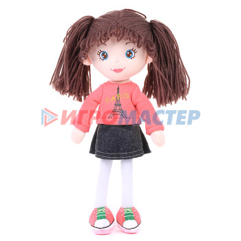 Мягкая игрушка Кукла Амели в розовом джемпере и юбке, 36 см