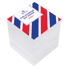 Куб бумажный для записей 90x90x90 мм белый, непроклеенный, офсет 80 г/м², белизна 90%