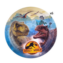 Набор бумажных тарелок, желтый лого, &quot;Jurassic World&quot; 6 шт d=180 мм