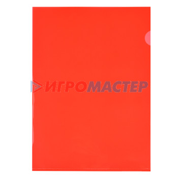 Папки-уголки пластиковые Папка-уголок A4, 180 мкм, гладкая фактура, полупрозрачная красная