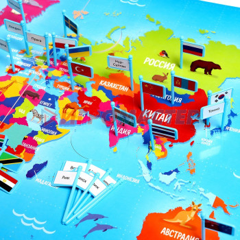 IQ-ZABIAKA Развивающий набор "Карта мира флаги и столицы"