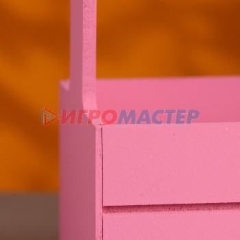 Ящик - кашпо деревянный 25х15х30 "Любимой Маме" Розовый Коралл