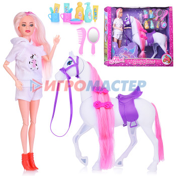 Куклы аналоги Барби Кукла JN686-12 &quot;Френки Штайн&quot; с лошадкой, в коробке