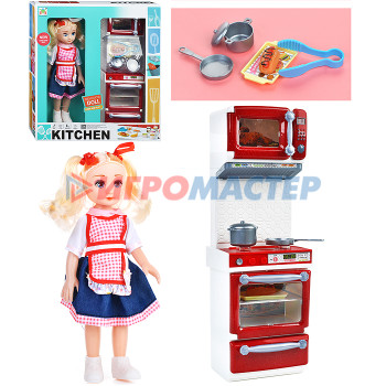 Игровые модули для девочек Игровой набор кухня LS031K &quot;Готовим вместе&quot; с куклой, в коробке