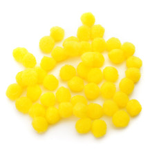 Набор помпонов для творчества 15 мм, 50 шт, цвет желтый.