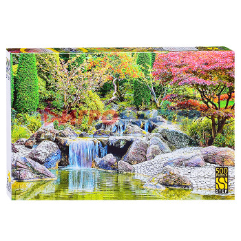 Пазлы 500 &quot;Каскадный водопад в японском саду&quot;