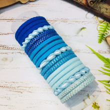 Резинки для волос детские в тубе 18шт "ЗАБАВА", спиральки, цвет голубой, d-4см (наклейка Кокетка)