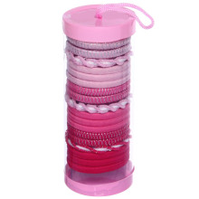 Резинки для волос детские в тубе 18шт "ЗАБАВА", спиральки, цвет розовый, d-4см (наклейка Кокетка)