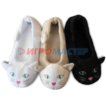 Домашняя обувь женская Тапочки домашние женские "Балетки Кошки", верх-флис, подклад-флис 39р