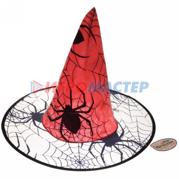 Шляпа карнавальная "Колдунья Паук" 32 см, d-38 см, розовый