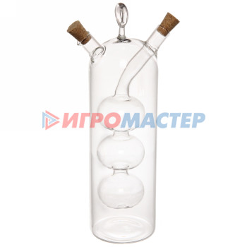 Бутылка стеклянная для специй 500мл "Хай-Тек" с пробковой крышкой, шарики