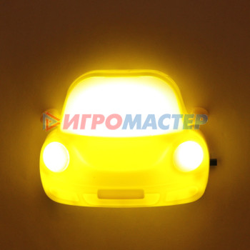 Ночник-светильник "Машинка" 9*7см 4LED 2W 220V, Желтый