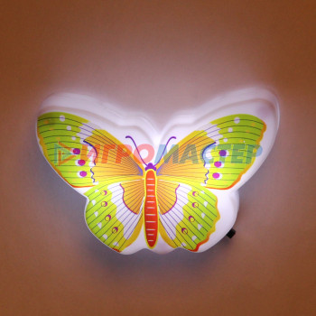 Ночник-светильник "Бабочка"9*5,5см 4LED 2W 220V, микс цветов