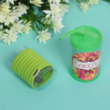 Резинки для волос детские в тубе 9шт "ЗАБАВА", цвет зелёный, d-4см (наклейка Кокетка)