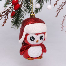 Ёлочная игрушка "Новогодний пингвин" 7*6*11 см, красный