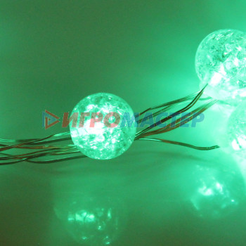 Гирлянда для дома "Жемчужина" на батарейках 2,0 м 20 ламп LED, d-1 см, 3 реж, IP-20, Зеленый