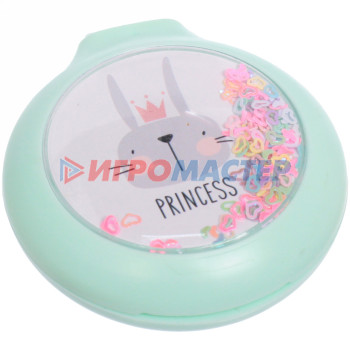 Расческа массажная складная с зеркалом, круглая "Monaco - Princess", микс 4 цвета, 7 см (коробка PVC)