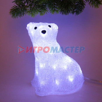 Фигура светодиодная "Медвежонок" 17*12*21 см, 20 ламп LED, (авторежим), 220V, Белый