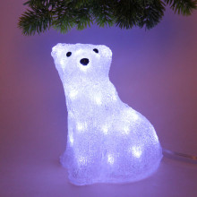 Фигура светодиодная "Медвежонок" 17*12*21 см, 20 ламп LED, (авторежим), 220V, Белый