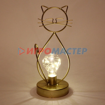 Светильник "ЛОФТ - Кошка" 12,5*10,5*27,5 см, на батарейках (в комплект не входят)