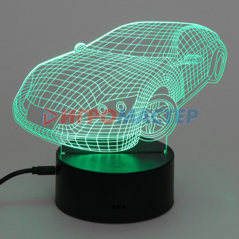 Светильник ночник "3D-Тачка" на пластиковой подставке, с включателем USB