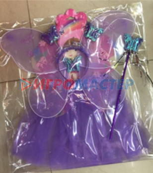 Карнавальные костюмы Карнавальный костюм "Сказочная фея" (юбка,крылья,волшебная палочка,ободок), Фиолетовый