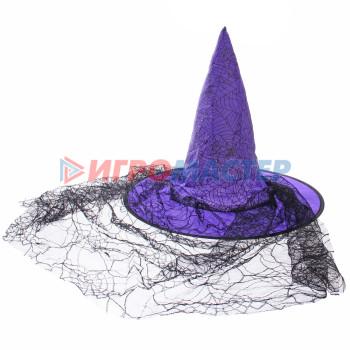 Шляпа карнавальная "Вечерная тайна", фиолетовый