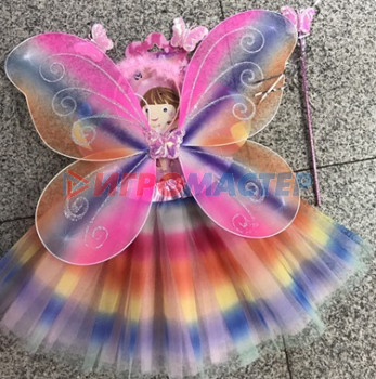 Карнавальные костюмы Карнавальный костюм "Радужный окрас" (юбка,крылья,волшебная палочка,ободок)