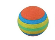 Игрушка - шарик для кошек "ИГРУЛИК", микс 6 цветов, d-3,5см, (пакет с подвесом)