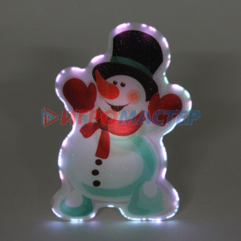 Сувенир с подсветкой "Снеговичок" 10,5*7 см