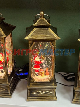 Фигурки с подсветкой Сувенир с подсветкой «Фонарик-Дед Мороз» 10*10*30 см (питание от USB и батареек)