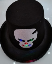 Шляпа карнавальная "Helloween - Цилиндр череп" с подсветкой
