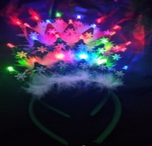 Ободок карнавальный "Яркие снежинки" с подсветкой