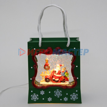 Сувенир с подсветкой «Дед Мороз с поздравлением» 16.5*8.5*19 см, микс (питание от USB и батареек)