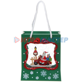 Сувенир с подсветкой «Дед Мороз с поздравлением» 16.5*8.5*19 см, микс (питание от USB и батареек)
