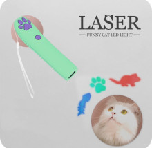 Лазерная указка для кошек "Лапка - Царапка", цвет мятный, 1 режим, 16,2*2,6см (работает от 3 батареек AG13)