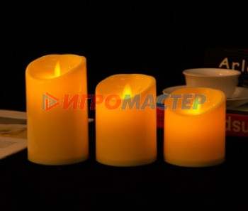 Свечи и подсвечники Сувенир с подсветкой "Свеча - Изыск" 7,5*10 см (работает от батареек 3 ААА)