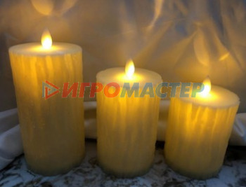 Свечи и подсвечники Сувенир с подсветкой "Свеча - Crystal" 7,5*15 см (работает от батареек 3 ААА)