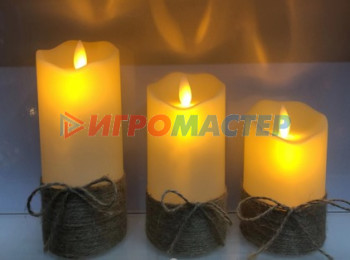 Свечи и подсвечники Сувенир с подсветкой "Свеча - Пламя" 7,5*12,5 см (работает от батареек 3 ААА)