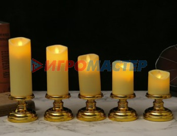 Свечи и подсвечники Сувенир с подсветкой "Свеча - Шик" 7,5*20 см (работает от батареек 3 ААА)