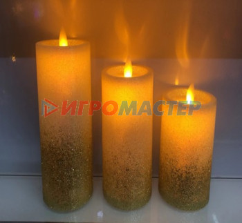 Свечи и подсвечники Сувенир с подсветкой "Свеча - Ночной огонь" 7,5*12,5 см (работает от батареек 3 ААА)
