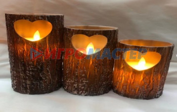 Свечи и подсвечники Сувенир с подсветкой "Свеча - LOVE" 7,5*12,5 см (работает от батареек 3 ААА)