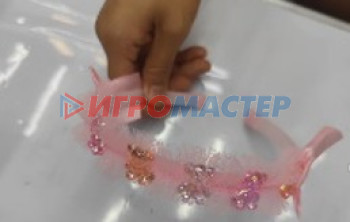 Ободки и повязки Ободок для волос детский "БАМБИ БУМ", мишки, цвет розовый, лавандовый и голубой, 1.5см