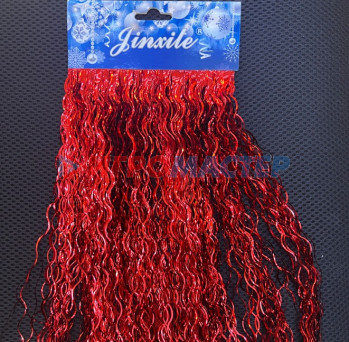 Фольгированные украшения Дождик 50 см "Волны", Красный