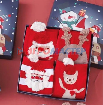 Носки женские в подарочной коробке 4шт "NEXOLOD", 4 дизайна, цвет красный, р36-39