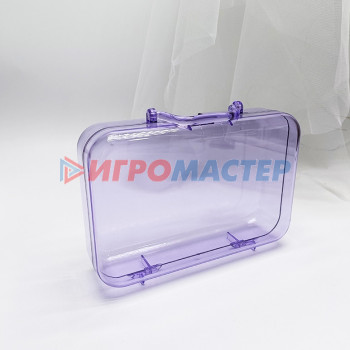 Шкатулки Шкатулка пластиковая "KiKi HAUS", чемоданчик, цвет сиреневый, 17.8*11.8*5см (в пакете)