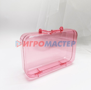 Шкатулки Шкатулка пластиковая "KiKi HAUS", чемоданчик, цвет розовый, 17.8*11.8*5см (в пакете)