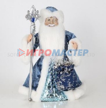 Фигуры новогодние Дед Мороз "Волшебство" 30 см в синей шубке